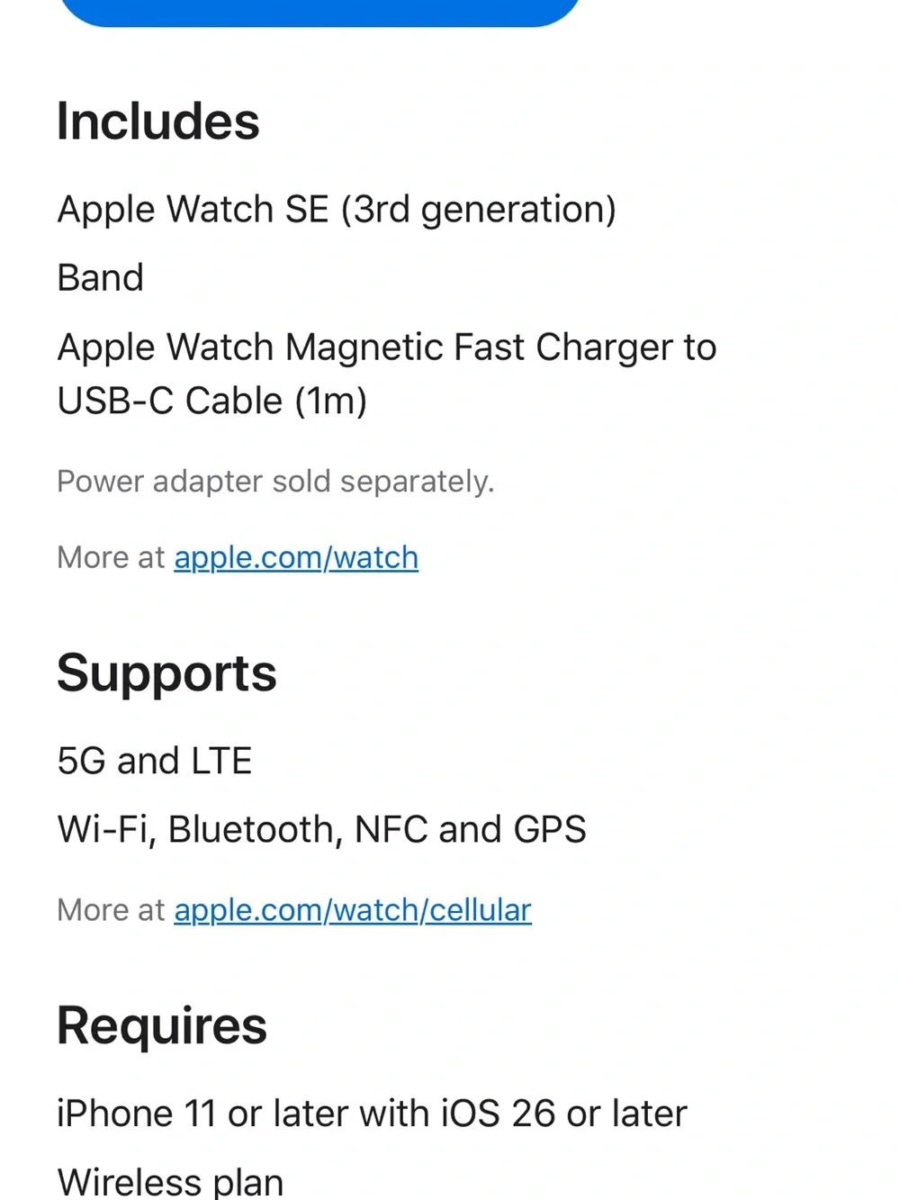 Apple Watch SE 3 Aluminum in Midnight with Midnight Sport Band -Brand New